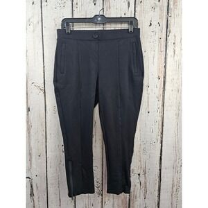 Beta Brand Women's M Black‎ Stretch Ankle Zip Cropped Slim Fit Casual Trousers